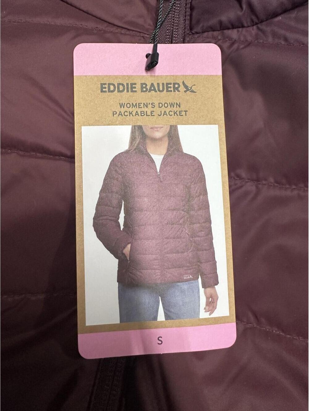 Eddie Bauer Women's 650 Down Packable Quilted Jacket Red /Maroon NWT Size Medium